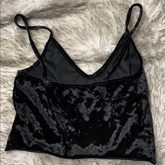Crushed Velvet Cropped Tank Top - Picture 2 of 2